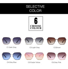Load image into Gallery viewer, 2022 sunglasses female sun protection and uv protection round face thin sunglasses square gradient color Korean version glasses