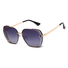 Carica l'immagine nel visualizzatore di Gallery, 2022 sunglasses female sun protection and uv protection round face thin sunglasses square gradient color Korean version glasses