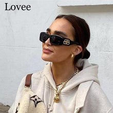 Carica l&#39;immagine nel visualizzatore di Gallery, 2023 sunglasses trend rectangle  designer sun glasses for women black shades glasses men summer square uv400 gafas