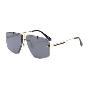 2022 the  tide of men and women  street snap frameless sunglasses phnom penh square sunglasses