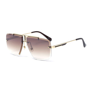2022 the  tide of men and women  street snap frameless sunglasses phnom penh square sunglasses