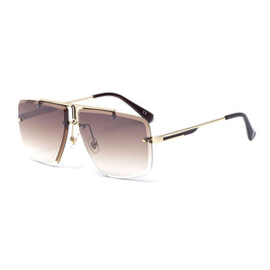 2022 the  tide of men and women  street snap frameless sunglasses phnom penh square sunglasses