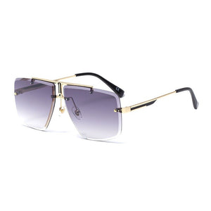2022 the  tide of men and women  street snap frameless sunglasses phnom penh square sunglasses