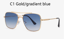 Load image into Gallery viewer, 2023Flight Seven 007 Rock Style Gradient Pilot Sunglasses Men Square  Brand Design Sun Glasses Oculos De Sol UV400