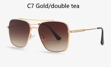 Load image into Gallery viewer, 2023Flight Seven 007 Rock Style Gradient Pilot Sunglasses Men Square  Brand Design Sun Glasses Oculos De Sol UV400