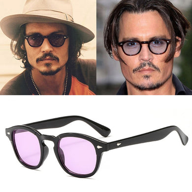 2023Johnny Depp Lemtosh Style Sunglasses Vintage Round Tint Ocean Lens Brand Design Sun Glasses UV400 Oculos De Sol