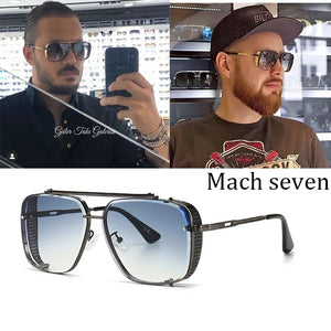 2023PUNK Mach six Style Gradient Aviation Sunglasses women Men Vintage Brand Design UV400 Sun Glasses Oculos De Sol