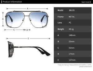 2023PUNK Mach six Style Gradient Aviation Sunglasses women Men Vintage Brand Design UV400 Sun Glasses Oculos De Sol