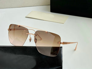 2023Trendy Oversize Maybach Sunglasses Women's  Gradient Rimless Shaded Large Square Metal Frame Sunglassesuv400