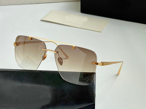 2023Trendy Oversize Maybach Sunglasses Women's  Gradient Rimless Shaded Large Square Metal Frame Sunglassesuv400