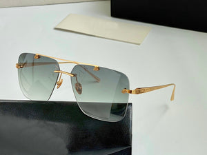 2023Trendy Oversize Maybach Sunglasses Women's  Gradient Rimless Shaded Large Square Metal Frame Sunglassesuv400