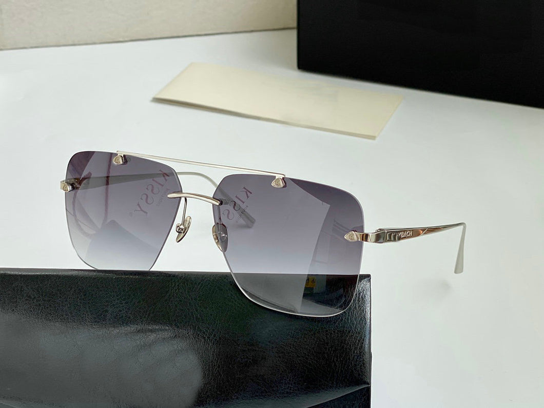 2023Trendy Oversize Maybach Sunglasses Women's  Gradient Rimless Shaded Large Square Metal Frame Sunglassesuv400