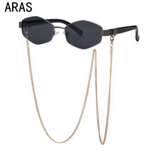 Load image into Gallery viewer, 2022Trendy Retro Hexagon With Chain Sunglasses Women Small Frame Holder Necklace Sun Glasses  Brand Designer Eyewear UV400
