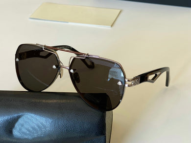 2023 Trendy Oversize Maybach Sunglasses Women's   Gradient Rimless Shaded Large Square Metal Frame Sunglasses