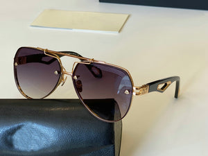 2023 Trendy Oversize Maybach Sunglasses Women's   Gradient Rimless Shaded Large Square Metal Frame Sunglasses