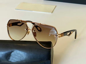 2023 Trendy Oversize Maybach Sunglasses Women's   Gradient Rimless Shaded Large Square Metal Frame Sunglasses