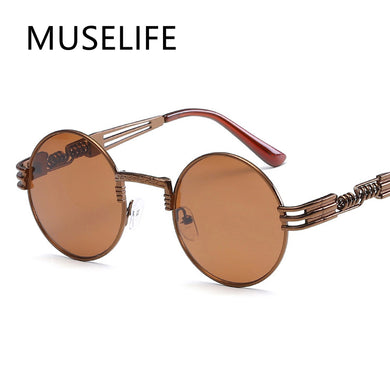 2023 Brand Designer Cat eye Sunglasses Women Vintage Metal Reflective Glasses For Women Mirror Retro Oculos De Sol Gafas