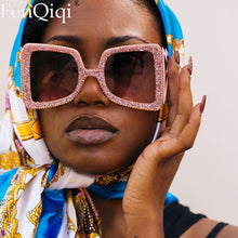 Load image into Gallery viewer, 2023 Butterfly Square Rhinestone Gradient Oversized Frame Sunglasses  Designer Glasses UV400 Beach Sunglasses