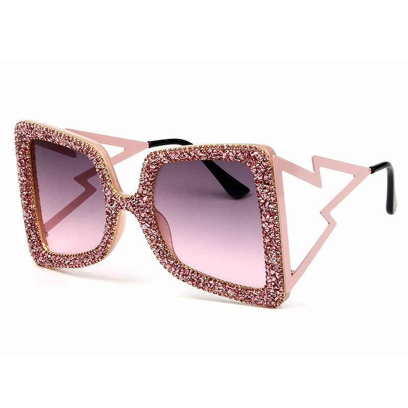2023 Butterfly Square Rhinestone Gradient Oversized Frame Sunglasses  Designer Glasses UV400 Beach Sunglasses
