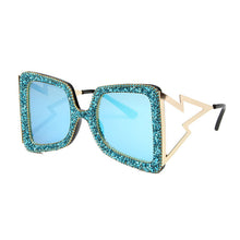 Load image into Gallery viewer, 2023 Butterfly Square Rhinestone Gradient Oversized Frame Sunglasses  Designer Glasses UV400 Beach Sunglasses