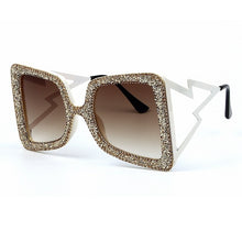 Load image into Gallery viewer, 2023 Butterfly Square Rhinestone Gradient Oversized Frame Sunglasses  Designer Glasses UV400 Beach Sunglasses