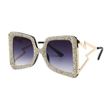 Load image into Gallery viewer, 2023 Butterfly Square Rhinestone Gradient Oversized Frame Sunglasses  Designer Glasses UV400 Beach Sunglasses
