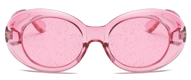 2023 Classic Oval Sunglasses Women Men Glitter Lenses Candy Colorful Crystal Frame Kurt Cobain  Sun Glasses UV400 Eyewear