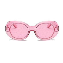 Load image into Gallery viewer, 2023 Classic Oval Sunglasses Women Men Glitter Lenses Candy Colorful Crystal Frame Kurt Cobain  Sun Glasses UV400 Eyewear