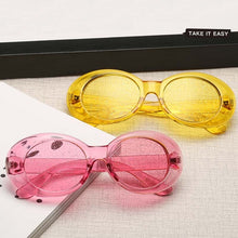 Load image into Gallery viewer, 2023 Classic Oval Sunglasses Women Men Glitter Lenses Candy Colorful Crystal Frame Kurt Cobain  Sun Glasses UV400 Eyewear