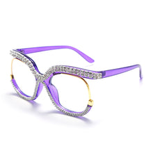 Load image into Gallery viewer, 2023 Diamond Anti-blue Light Blocking Glasses Square Frames Men Women Prescription Glasses Clear Lens Eyeglasses Spectacle Frame