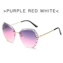 Load image into Gallery viewer, 2023 Brand Design Vintage Rimless Rhinestone Sunglasses Women Men Retro Cutting Lens Gradient Sun Glasses Female UV400
