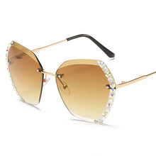 Load image into Gallery viewer, 2023 Brand Design Vintage Rimless Rhinestone Sunglasses Women Men Retro Cutting Lens Gradient Sun Glasses Female UV400