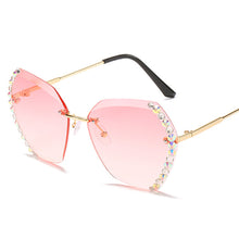 Load image into Gallery viewer, 2023 Brand Design Vintage Rimless Rhinestone Sunglasses Women Men Retro Cutting Lens Gradient Sun Glasses Female UV400