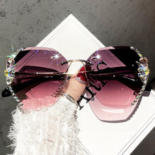 Load image into Gallery viewer, 2023 Brand Design Vintage Rimless Rhinestone Sunglasses Women Men Retro Cutting Lens Gradient Sun Glasses Female UV400