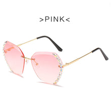 Load image into Gallery viewer, 2023 Brand Design Vintage Rimless Rhinestone Sunglasses Women Men Retro Cutting Lens Gradient Sun Glasses Female UV400