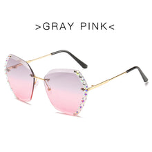 Load image into Gallery viewer, 2023 Brand Design Vintage Rimless Rhinestone Sunglasses Women Men Retro Cutting Lens Gradient Sun Glasses Female UV400