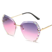 Load image into Gallery viewer, 2023 Brand Design Vintage Rimless Rhinestone Sunglasses Women Men Retro Cutting Lens Gradient Sun Glasses Female UV400