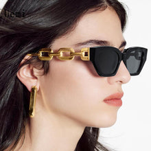 Load image into Gallery viewer, 2023 Brand Women Cat Eye Sunglasses Retro Metal Chain Sun Glasses Punk  Designer Eyewear Shades UV400