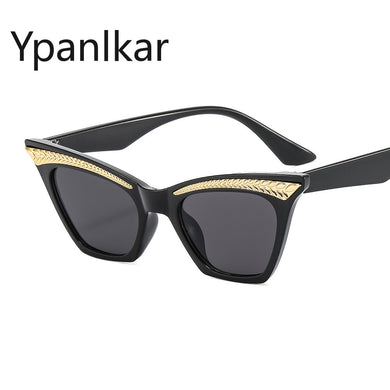 2023 Cat Eye Sunglasses Women Eyebrows Decoration Sunglass Vintage Sun Glass Female Eyewear UV400 Gradient Gray Shades