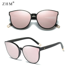 Load image into Gallery viewer, 2023 Color  Flat Top Cat Eye Elegant Sunglasses Woman Oculos De Sol Men Twin Beam Oversized Sun Glasses UV400