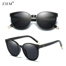 Load image into Gallery viewer, 2023 Color  Flat Top Cat Eye Elegant Sunglasses Woman Oculos De Sol Men Twin Beam Oversized Sun Glasses UV400