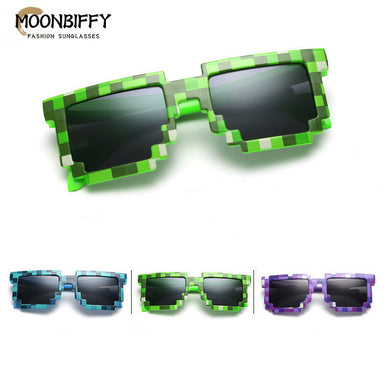 2023 Cosplay Sunglasses Adults Kids Action Game Toy Square Pixel Mosaic Glasses Toys Children Gift Funny Eyewear