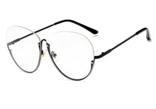 Load image into Gallery viewer, 2023 Half Frame Glasses Women Transparent Vintage Large Eyeglasses Frames Clear Lens Round Glasses Men Lady Eyewear