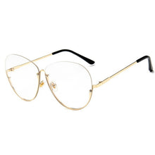 Load image into Gallery viewer, 2023 Half Frame Glasses Women Transparent Vintage Large Eyeglasses Frames Clear Lens Round Glasses Men Lady Eyewear