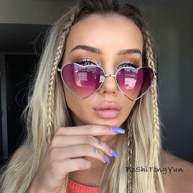 2023 Heart Shaped Sunglasses Women Brand Designer Sun glasses LOVE Clear Ocean Lens Gradien Glasses Ladies Oculos UV400