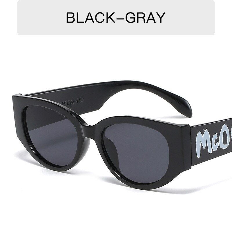 2023 Letter Logo Sunglasses Women Men Oval Retro Brand Designer Beige Female Sunglass UV400 Cat Eye Sun glasses Shades