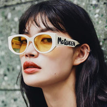 Load image into Gallery viewer, 2023 Letter Logo Sunglasses Women Men Oval Retro Brand Designer Beige Female Sunglass UV400 Cat Eye Sun glasses Shades