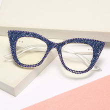 Load image into Gallery viewer, 2023 Retro Rhinestone Bling Cat Eye Sunglasses Ladies Vintage Clear Glasses Diamond Shades Beach Sunglasses
