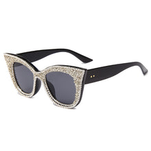 Load image into Gallery viewer, 2023 Retro Rhinestone Bling Cat Eye Sunglasses Ladies Vintage Clear Glasses Diamond Shades Beach Sunglasses