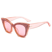 Load image into Gallery viewer, 2023 Retro Rhinestone Bling Cat Eye Sunglasses Ladies Vintage Clear Glasses Diamond Shades Beach Sunglasses